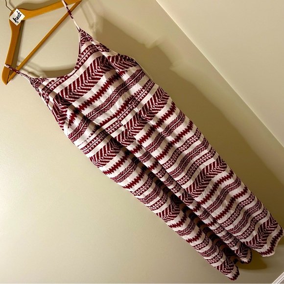 Emery Rose 1XL burgundy & white jumpsuit with pockets, NWT - Picture 1 of 7